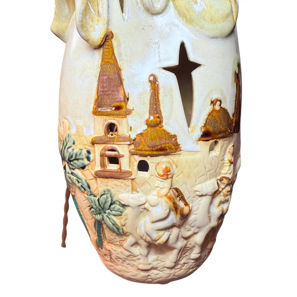 Collections Nativity Scene Holy Family 3 Kings Tea Light Candle Holder‎ Ceramic